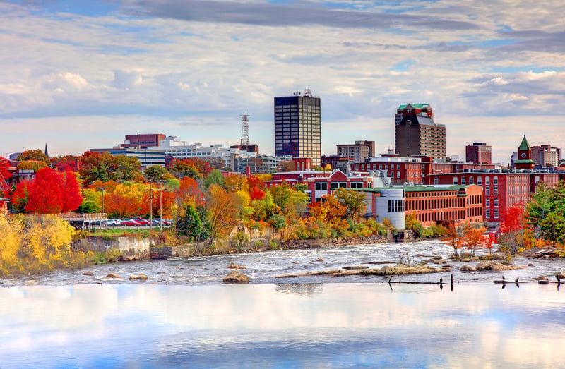 Manchester, New Hampshire in autumn