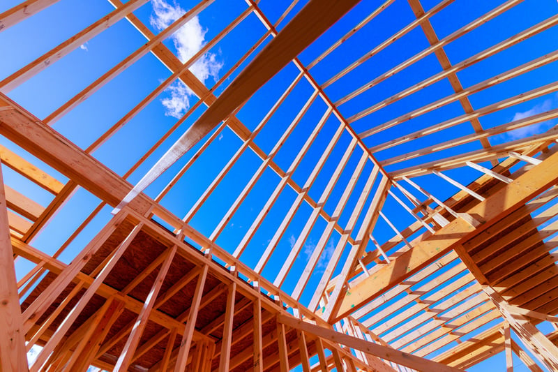 A home under construction.
