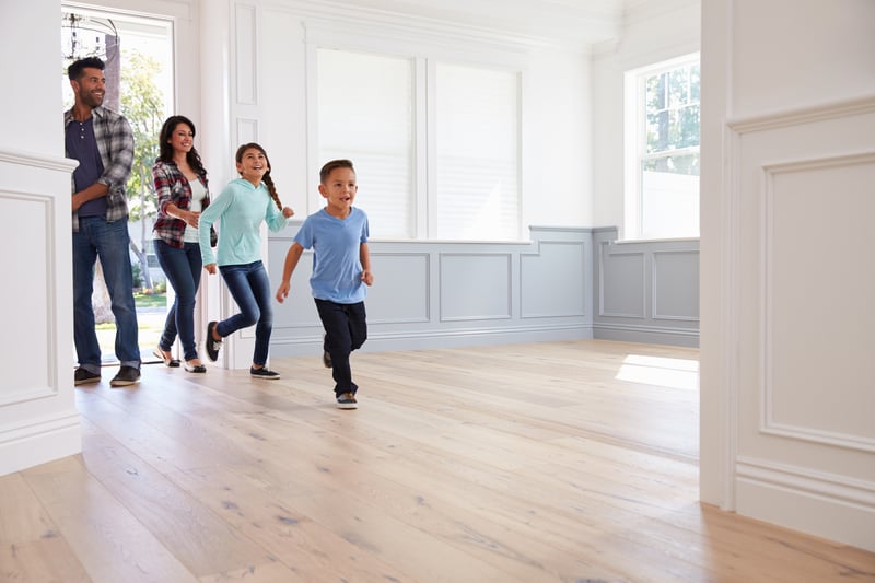 A family moving into a new house